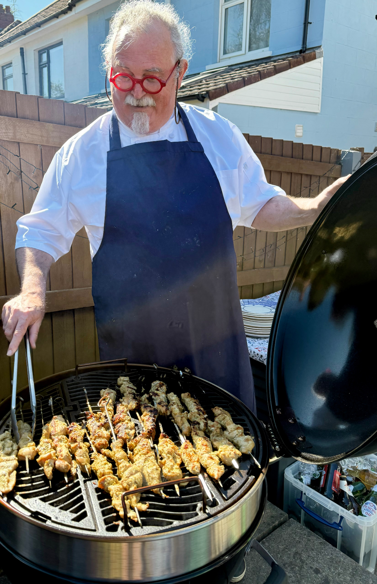 Angus 'Gus' Longstaff — The Lovey Chef grilling outdoors for a personal chef event in Bristol
